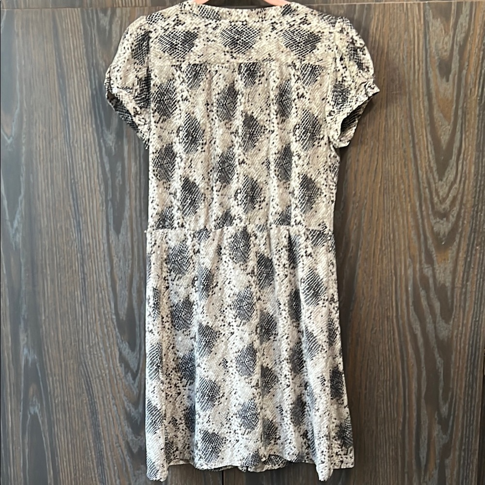 100% Silk International Concepts Ruffled Snake Print Dress, Baby Doll Fairy, 10 - Picture 9 of 11